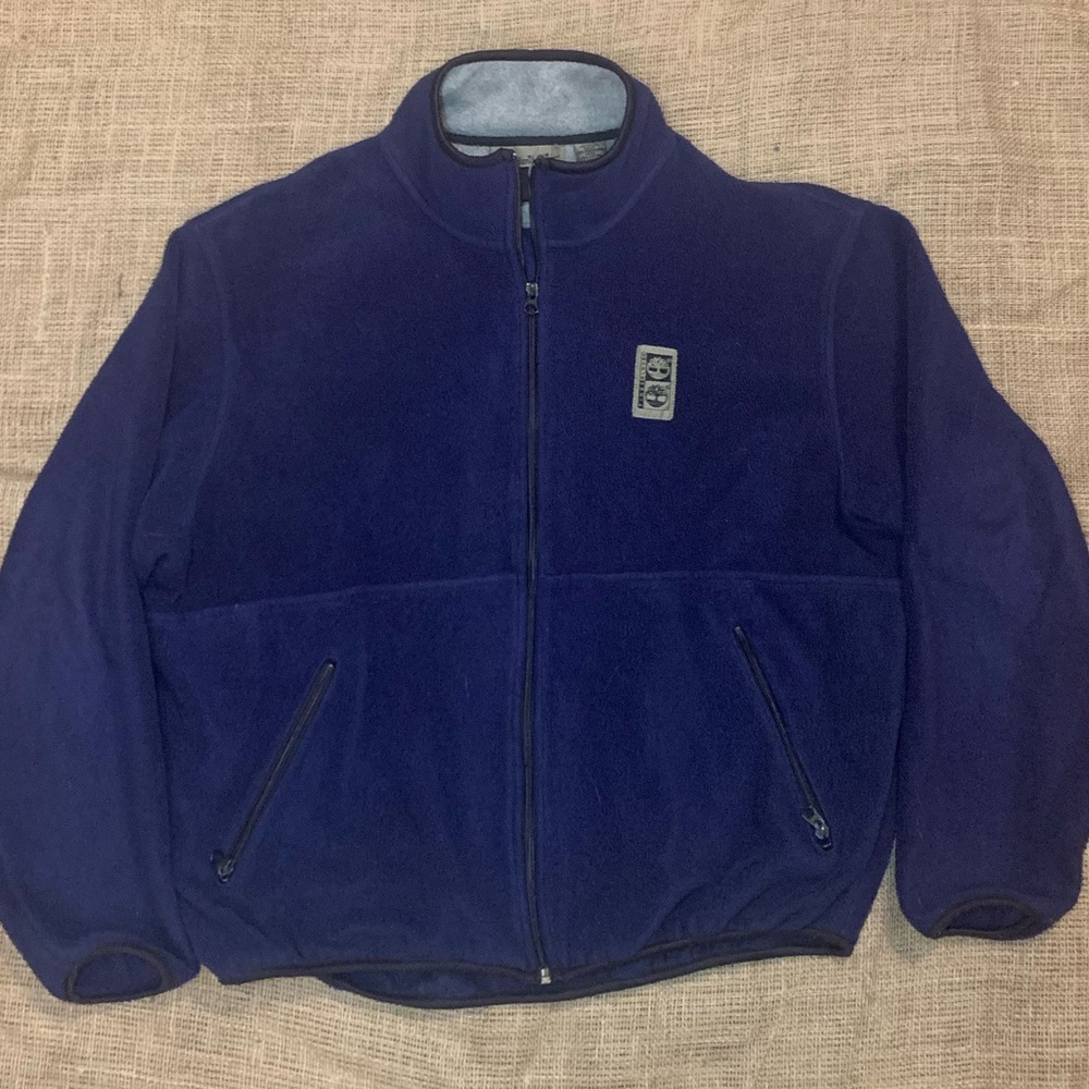 Timberland Navy Blue Fleece Zip Up Jacket Vintage